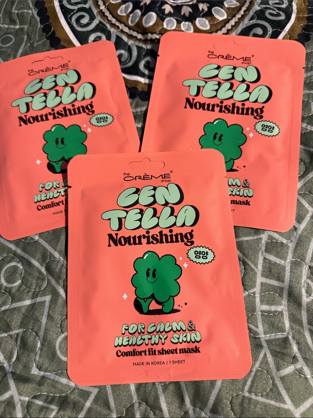 5/$25 The Crème Shop Centella Nourishing Face Mask - Coral Pink